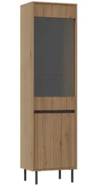 dab-witryna-wysoka-do-salonu-stojaca-205-cm-ryflowany-front-polki-szklo