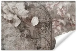 fototapeta-do-salonu-ornamenty-abstrakcyjne-kwiaty-magnolie-450x300