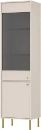 bezowa-witryna-195-cm-avila-wysoka-salon-metalowe-zlote-nogi-i-uchwyty