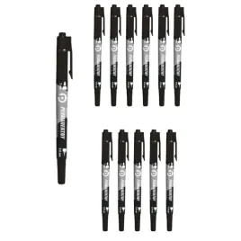 tetis-marker-czarny-permanentny-dwustronny-koncowka-okragla-i-scieta-x12szt
