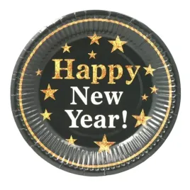talerzyki-happy-new-year-gwiazdki-6szt-czarno-zlote