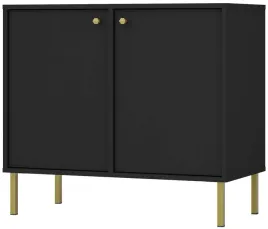 czarna-komoda-83-cm-avila-drzwi-proste-metalowe-zlote-nogi-i-uchwyty