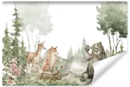 fototapeta-dla-dzieci-akwarelowe-zwierzeta-lesne-styl-boho-450x300