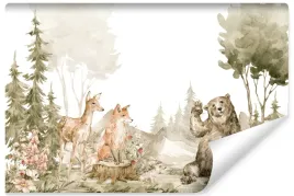 fototapeta-dziecieca-akwarelowe-zwierzeta-lesne-styl-boho-450x300