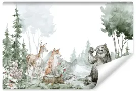fototapeta-dziecieca-akwarelowe-zwierzeta-lesne-styl-boho-450x300