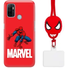 etui-do-oppo-a53s-sznurek-czerwony-pajak-spiderman-pajeczyna-bohater-wzory