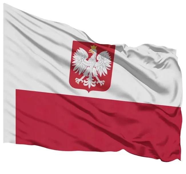 Flaga Polska Polski z Godłem na maszt motocyklowy motor motocykl 40x30 cm
