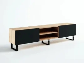 szafka-rtv-loft-200-craft-czarny-mat-industrialna