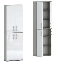 szafa-biurowa-na-dokumenty-relic-4d-szara-bialy-polysk-215-x-60-x-32-cm