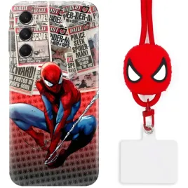 etui-do-samsung-m34-5g-sznurek-czerwony-pajak-spiderman-bohater-film-wzory