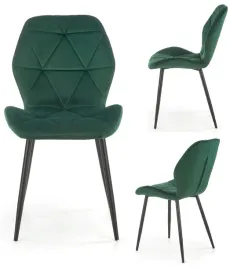 krzeslo-tapicerowane-welur-metal-pikowane-ciemno-zielone-czarne-k453-loft