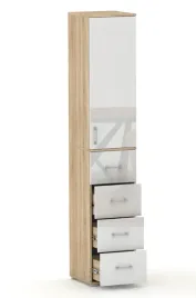 regal-szafa-biurowa-z-szufladami-relic-4s1d-dab-sonoma-bialy-polysk-40-cm