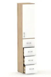 regal-szafa-biurowa-z-szufladami-215-relic-4s1d-dab-sonoma-bialy-50-cm