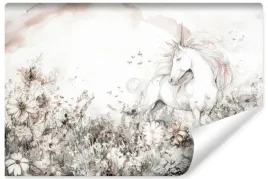 fototapeta-dziecieca-bajka-jednorozec-styl-boho-kwiaty-akwarele-450x300