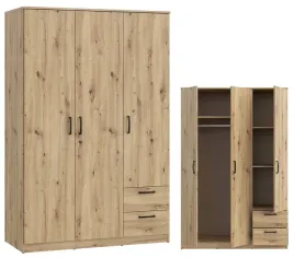 szafa-ubraniowa-trzydrzwiowa-z-polkami-szuflady-dab-artisan-niko-niks84-d78