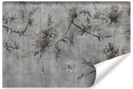 fototapeta-do-salonu-kwiaty-rosliny-beton-abstrakcja-mural-400x280