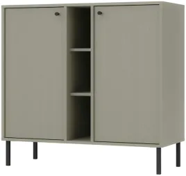 zielona-komoda-100-cm-avila-polki-drzwi-metalowe-proste-nozki-i-uchwyty