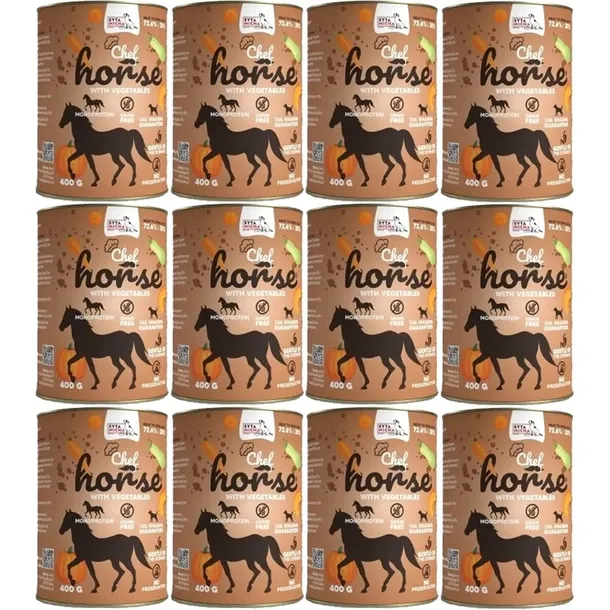 SYTA MICHA Konina z warzywami Mokra karma dla psa puszka 12x400g