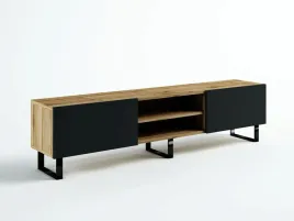 szafka-rtv-loft-200-wotan-czarny-mat-industrialna