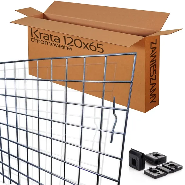 KRATA 120x65cm KRATOWNICA SKLEPOWA EKSPOZYCYJNA NA ZAWIESZKI CHROMOWANA