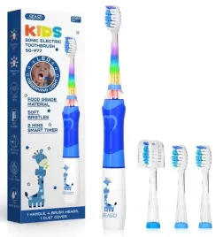 szczoteczka-soniczna-dla-dzieci-dziecka-seago-sg977-4-koncowki-niebieska