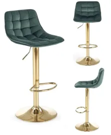 hoker-welurowy-krzeslo-obrotowe-stolek-barowy-zielony-zloty-h-120-glamour