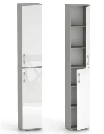 szafa-biurowa-na-dokumenty-relic-2d-szara-bialy-polysk-215-x-30-x-40-cm