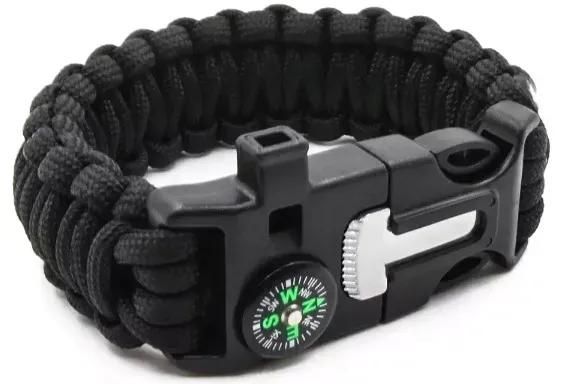 Bransoletka Survivalowa Gart 5w1 Paracord Krzesiwo Kompas Gwizdek Ostrze
