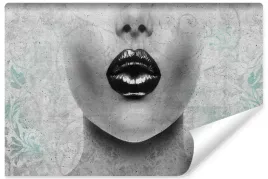 fototapeta-do-salonu-abstrakcja-kobieta-portret-usta-ornamenty-450x300