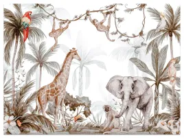 fototapeta-dla-dzieci-dzikie-zwierzeta-dzungla-palmy-natura-kwiaty-450x300