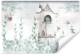 fototapeta-dziecieca-krolewna-wieza-liscie-bajka-styl-boho-450x300