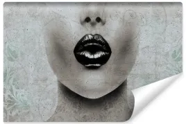 fototapeta-do-sypialni-abstrakcja-kobieta-portret-usta-ornamenty-450x300