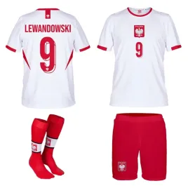 lewandowski-polska-stroj-koszulka-spodenki-getry-rozmiar-158