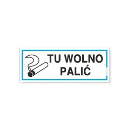 tabliczka-pvc-tu-wolno-palic-biala-21x8cm