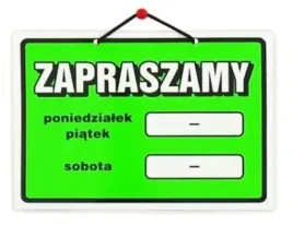 tabliczka-21x15cm-zapraszamy-godziny-zielona