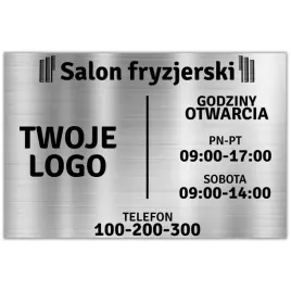 tabliczka-informacyjna-dla-zakladu-fryzjerskiego-srebrny-twoje-logo