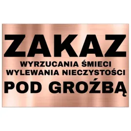tabliczka-informacyjna-dibond-32x21-miedziany-zakaz-wyrzucania-smieci-wzory