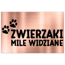 tabliczka-informacyjna-dibond-32x21-miedziany-zwierzaki-mile-widziane-wzory