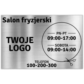 tabliczka-informacyjna-dla-zakladu-fryzjerskiego-srebrny-godziny-otwarcia