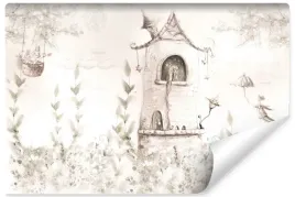 fototapeta-dla-dziewczynki-krolewna-wieza-liscie-bajka-styl-boho-450x300