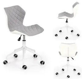 fotel-obrotowy-do-biurka-nowoczesny-mlodziezowy-bialy-jasny-szary-matrix-3