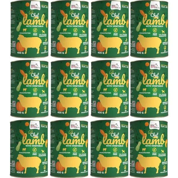 SYTA MICHA jagnięcina z warzywami Mokra karma dla psa puszka 12x400g