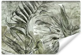 fototapeta-do-salonu-abstrakcja-liscie-tropikalne-monstera-450x300