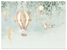 fototapeta-dla-dzieci-balony-zwierzeta-liscie-natura-styl-boho-400x280