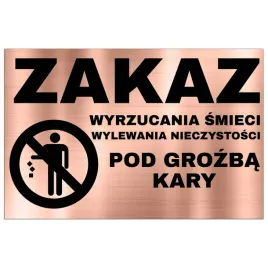 tabliczka-informacyjna-dibond-32x21-miedziany-zakaz-smiecenia-wzory