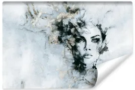 fototapeta-do-sypialni-beton-kwiaty-abstrakcja-portret-kobieta-450x300