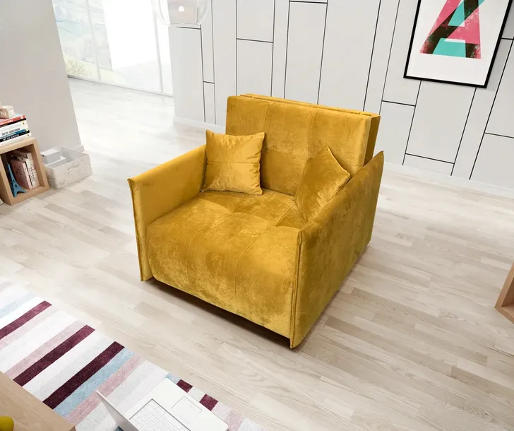 MARIO 1 NOWOCZESNA SOFA FOTEL ROZKŁADANY TAPCZAN
