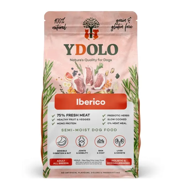 YDOLO Wieprzowina Iberico 10 kg PÓŁWILGOTNA Dla Dorosłych Psów 0 Grochu