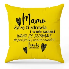 poduszka-mamo-wiele-radosci-zolta-wyjatkowy-prezent-wzory-personalizowana