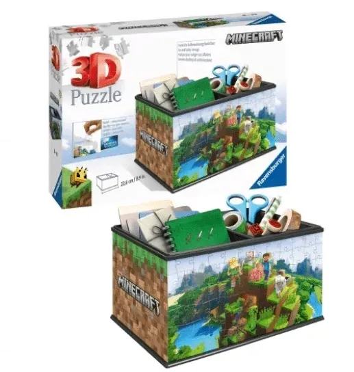 puzzle-3d-108-szkatulka-minecraft-ravensburger-stan-nowy